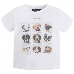 Koszulka chłopieca MAYORAL (1010) biała z pieskami
