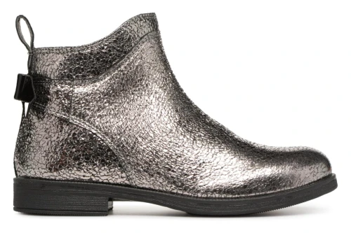 Buty dziewczęce GEOX J8449B srebrne z kokardą