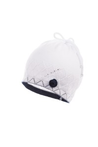 Czapka dziewczęca JAMIKS RAMITA biało-granatowa