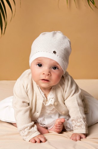 Czapka dziewczęca JAMIKS LELA kremowa