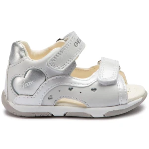 Sandały dziewczęce GEOX B920YC biało-srebrne