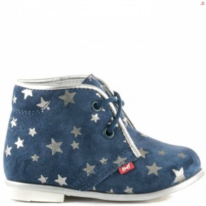 Buty dziewczęce EMEL E2403-5 granatowe w srebrne gwiazdki