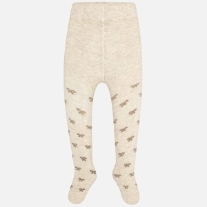 Rajstopy dziewczęce MAYORAL 10671 beżowe w kokardki