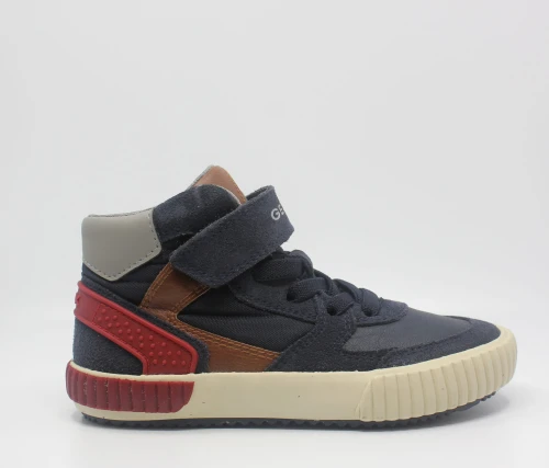 Buty chłopięce GEOX J942CH granat-czerwony