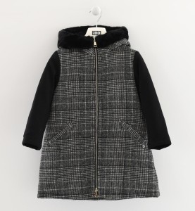 Kurtka dziewczęca iDO 4.K987.00 czarna kratka