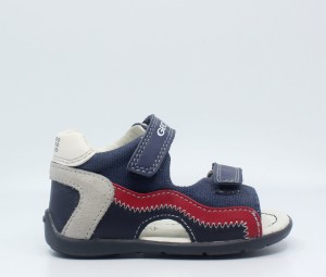 Sandały chłopięce GEOX B6250B granatowe z czerwonym paskiem