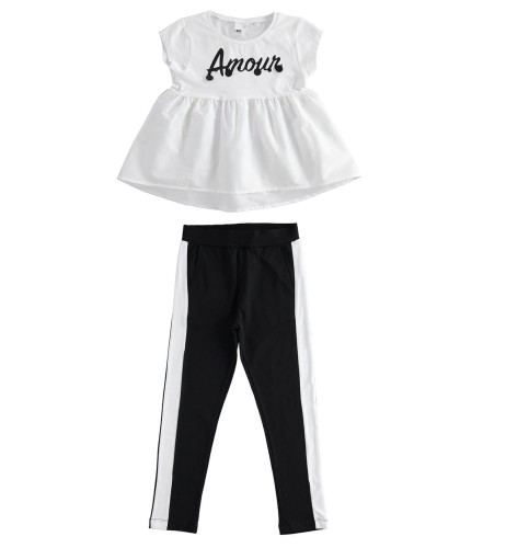 Komplet dziewczęcy IDO 4.J563/00 biało-czarny