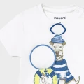 Koszulka chłopięca MAYORAL 1007 krem/niebieski