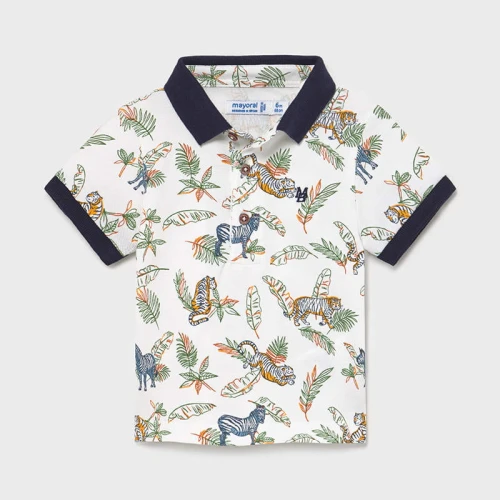 Polo chłopięce MAYORAL 1101 białe/wzór
