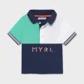 Polo chłopięce MAYORAL 1110 mięta/biały/granat