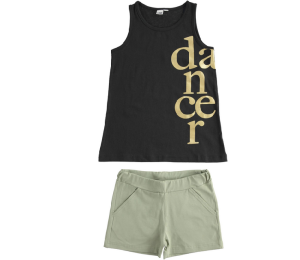 Komplet dziewczęcy IDO 4.2016/00 czarny/zielony