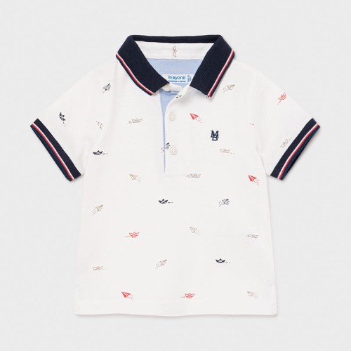 Polo chłopięce MAYORAL 1105 śmietankowe/wzór