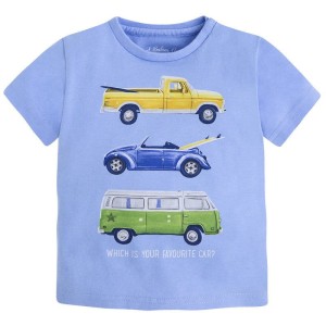 Koszulka chłopieca MAYORAL (1022) z samochodami lawendowa