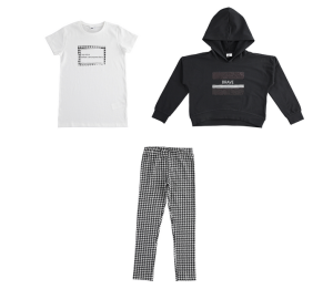 Komplet dziewczęcy iDO 4.3991/00 czarny/pepitka