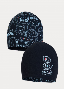 Czapka chłopięca BROEL BORIS granat/wzór