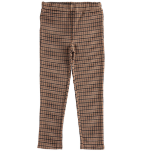 Leginsy dziewczęce iDO 4.3964/00 karmel/kratka