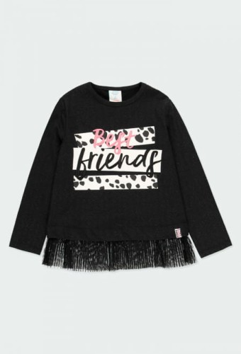 Bluzka dziewczęca BOBOLI 443045 biała/czarna