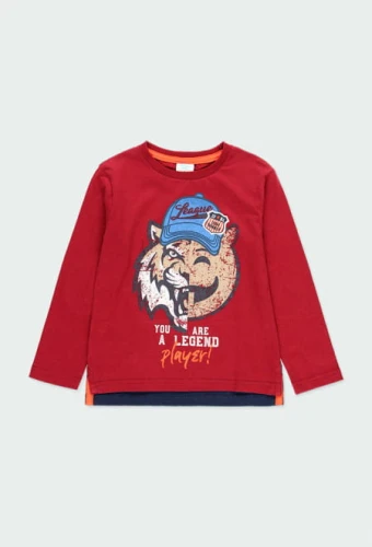 Koszulka chłopięca BOBOLI 503198 bordowa