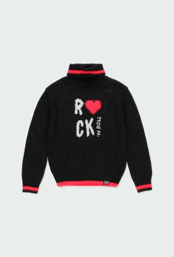Sweter dziewczęcy BOBOLI 433235 czarny