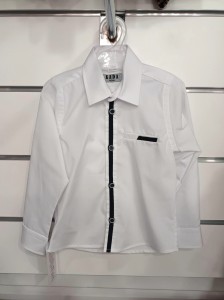 Koszula chłopięca KADA biała-granatowa