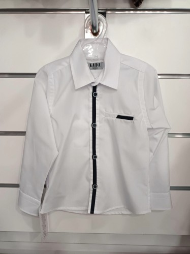 Koszula chłopięca KADA biała-granatowa