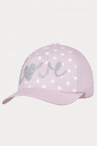 Czapka dziewczęca BROEL FIJI jasny róż/kropki