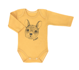 Body niemowlęce LAFEL puppy 37538 musztardowe