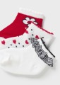 Skarpetki dziewczęce MAYORAL 10400 białe/czerwone