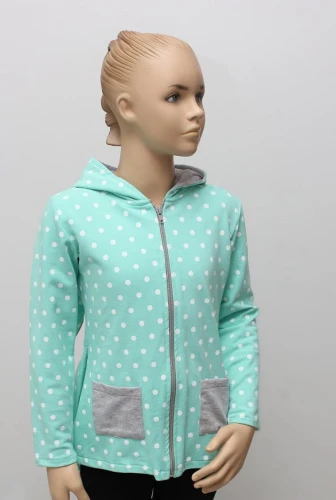 Bluza dziewczęca Królik miętowa/szara