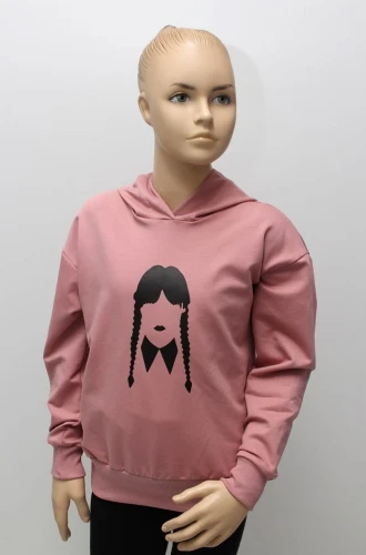 Bluza dziewczęca Wednesday Addams pudrowy róż