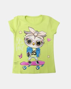 Bluzka dziewczęca sowa seledynowa