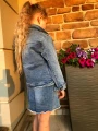 Komplet dziewczęcy 3- częściowy jeans, biały
