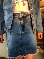 Komplet dziewczęcy 3- częściowy jeans, biały