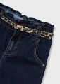 Spodnie slouchy z paskiem MAYORAL 4501 ciemny jeans