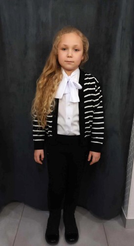 Sweter dziewczęcy czarny w paski