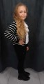 Sweter dziewczęcy czarny w paski