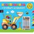 Kolorowanka z kredkami woskowymi. Wesołe zabawy malucha