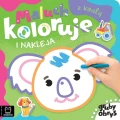 Maluch kolorujei nakleja z koalą. Gruby obrys