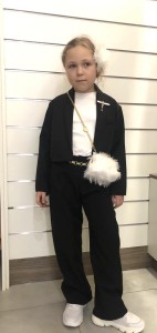 Spodnie dla dziewczynki ANBOR czarne z łańcuszkiem