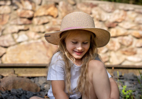 Kapelusz dziewczęcy Sterntaler beżowo-różowy