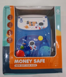 Plecak bankomat dzwięk, muzyka światło astronauta niebieski 27x23 cm