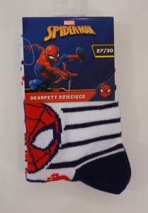 Skarpety chłopięce Spiderman białe,granat