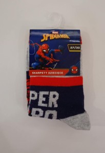 Skarpety chłopięce Spiderman szare,granat