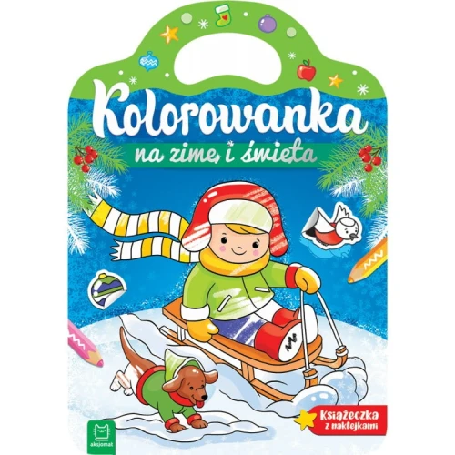 Kolorowanka na zimę i święta. Książeczka z naklejkami