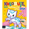 Koloruję bez wychodzenia poza linię. Brokatowy obrys. Z kotkiem