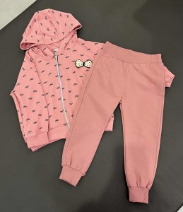 Dres dla dziewczynki w kokardki różowy