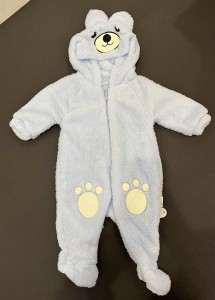 Pajac niemowlęcy miś niebieski