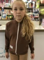 Bluza dziewczęca z misiem czekoladowa