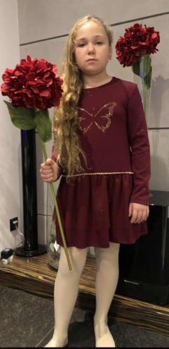 Okazjonalna sukienka dziewczęca bordo