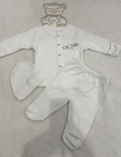 Wyprawka niemowlęca 3-częściowa śmietankowa